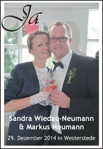 Hochzeitsanzeige von Sandra Wiedau-Neumann von Nordwest-Zeitung