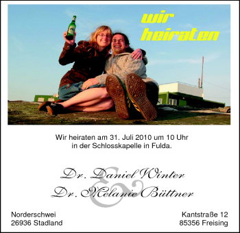 Hochzeitsanzeige von Melanie Dr. Büttner von Nordwest-Zeitung