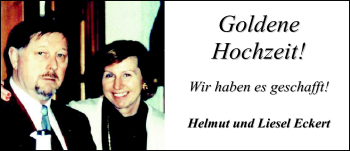 Hochzeitsanzeige von Helmut Eckert von Nordwest-Zeitung