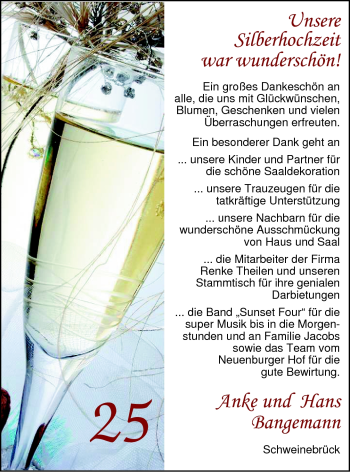 Hochzeitsanzeige von Anke Bangemann von Nordwest-Zeitung