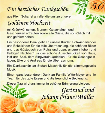 Hochzeitsanzeige von Gertraud Müller von Nordwest-Zeitung