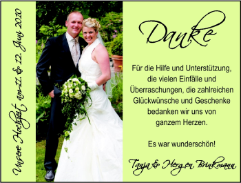 Hochzeitsanzeige von Tanja  von Nordwest-Zeitung