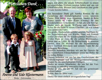 Hochzeitsanzeige von Annette Klostermann von Nordwest-Zeitung