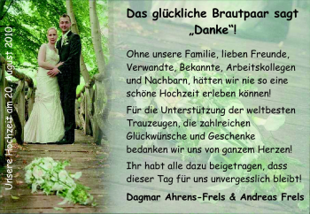 Hochzeitsanzeige von Dagmar Ahrens von Nordwest-Zeitung