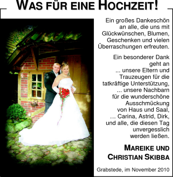 Hochzeitsanzeige von Mareike Popken von Nordwest-Zeitung