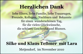 Hochzeitsanzeige von Silke Teßmer von Nordwest-Zeitung