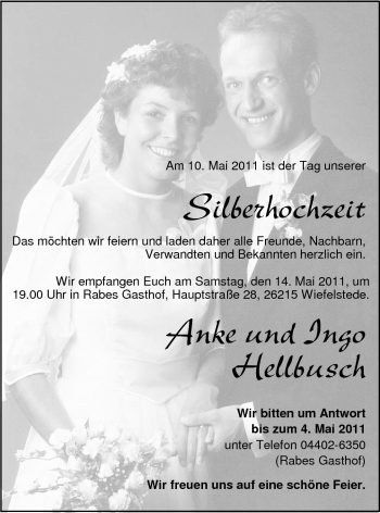 Hochzeitsanzeige von Anke Hellbusch von Nordwest-Zeitung