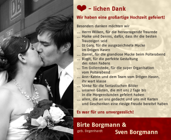 Hochzeitsanzeige von Birte Degenhardt von Nordwest-Zeitung