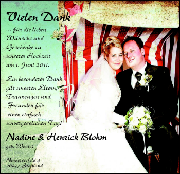 Hochzeitsanzeige von Nadine Wester von Nordwest-Zeitung