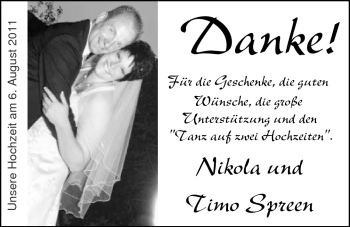 Hochzeitsanzeige von Nikola Deutsch von Nordwest-Zeitung
