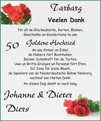 Hochzeitsanzeige von Johanne Diers von Nordwest-Zeitung