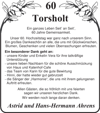 Hochzeitsanzeige von Astrid Ahrens von Nordwest-Zeitung
