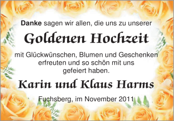 Hochzeitsanzeige von Karin Harms von Nordwest-Zeitung
