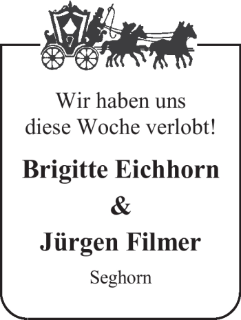 Hochzeitsanzeige von Brigitte Eichhorn von Nordwest-Zeitung