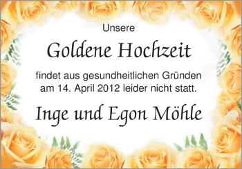 Hochzeitsanzeige von Inge Möhle von Nordwest-Zeitung