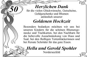 Hochzeitsanzeige von Gerold Spohler von Nordwest-Zeitung