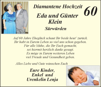 Hochzeitsanzeige von Eda Klein von Nordwest-Zeitung