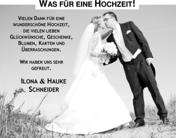 Hochzeitsanzeige von Ilona Schneider von Nordwest-Zeitung