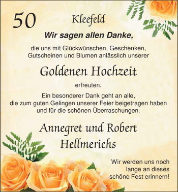Hochzeitsanzeige von Annegret Hellmerichs von Nordwest-Zeitung