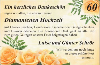 Hochzeitsanzeige von Luise Schrör von Nordwest-Zeitung