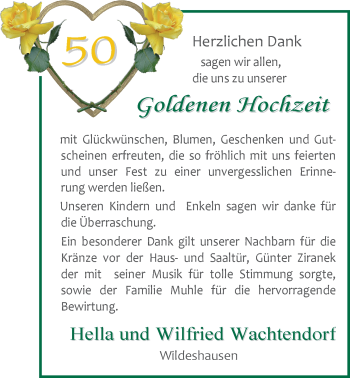 Hochzeitsanzeige von Hella Wachtendorf von Nordwest-Zeitung
