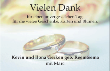 Hochzeitsanzeige von Ilona Gerken von Nordwest-Zeitung