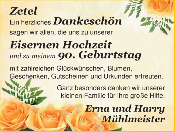 Hochzeitsanzeige von Erna Mühlmeister von Nordwest-Zeitung