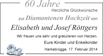 Hochzeitsanzeige von Elisabeth Röttgers von Nordwest-Zeitung