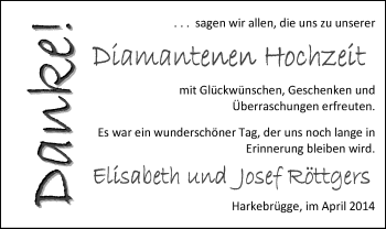 Hochzeitsanzeige von Elisabeth Röttgers von Nordwest-Zeitung