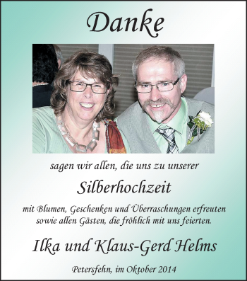 Hochzeitsanzeige von Ilka Helms von Nordwest-Zeitung