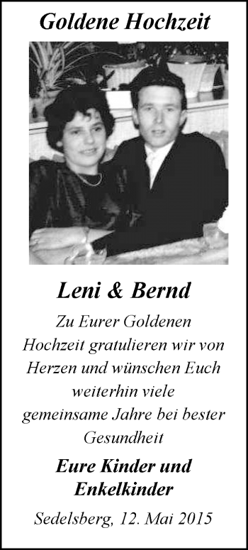 Hochzeitsanzeige von Leni Ostermann von Nordwest-Zeitung