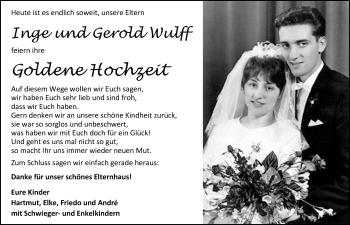 Hochzeitsanzeige von Gerold Wulff von Nordwest-Zeitung