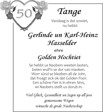 Hochzeitsanzeige von Gerlinde Hasselder von Nordwest-Zeitung