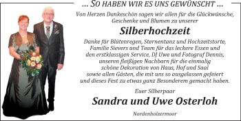 Hochzeitsanzeige von Sandra Osterloh von Nordwest-Zeitung