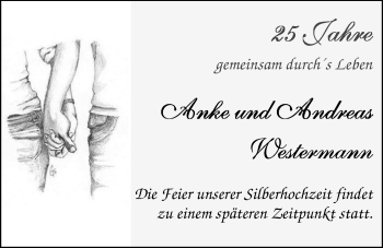 Hochzeitsanzeige von Anke Westermann von Nordwest-Zeitung