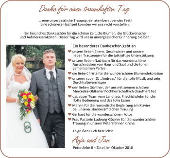 Hochzeitsanzeige von Anja  von Nordwest-Zeitung